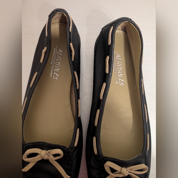 Aerosoles Jam Slip-on Linen Leather Black Ladies Flats Shoes 8M - Picture 14 of 16